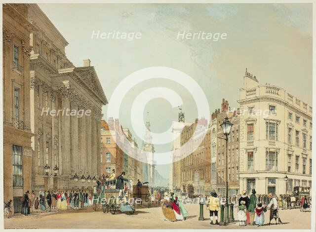 Mansion House, Cheapside, plate one from Original Views of London as It Is, 1842. Creator: Thomas Shotter Boys.
