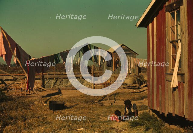 Backyard of Negro tenant's home, Marcella Plantation, Mileston, Miss. Delta, 1939. Creator: Marion Post Wolcott.