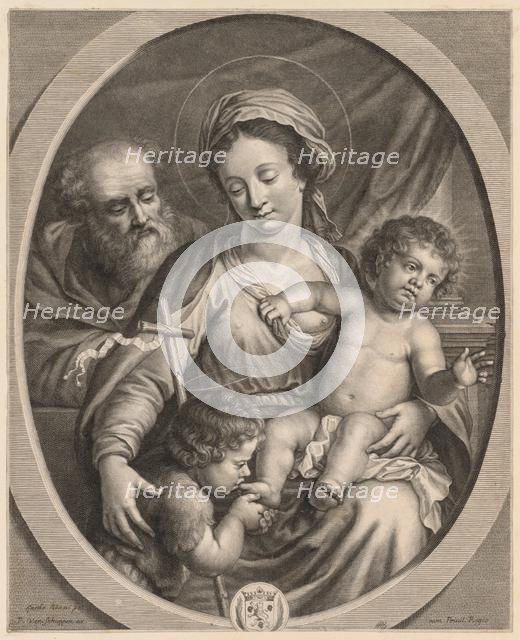Holy Family and S. John. Creator: Pierre Louis van Schuppen (Flemish, 1627-1702).