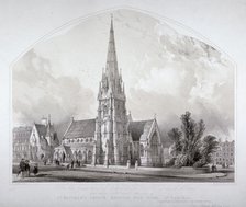 St Matthew's Church, Bedford New Town, St Pancras, London, c1852. Artist: George Hawkins