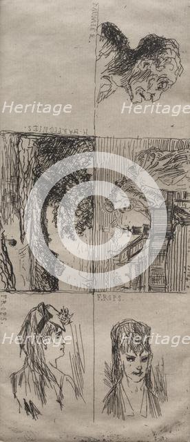 Five Studies. Creator: Honoré Daumier (French, 1808-1879).