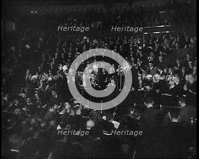 Albert Einstein Giving a Speech on Freedom of Expression, 1930s. Creator: British Pathe Ltd.