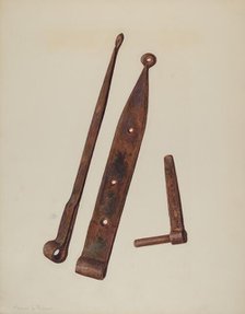 Hinges and Bolt, c. 1939. Creator: Manuel G. Runyan.