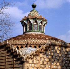Dome of the stables pavilion in the Güell House, built between 1884 and 1887, designed by Antoni …
