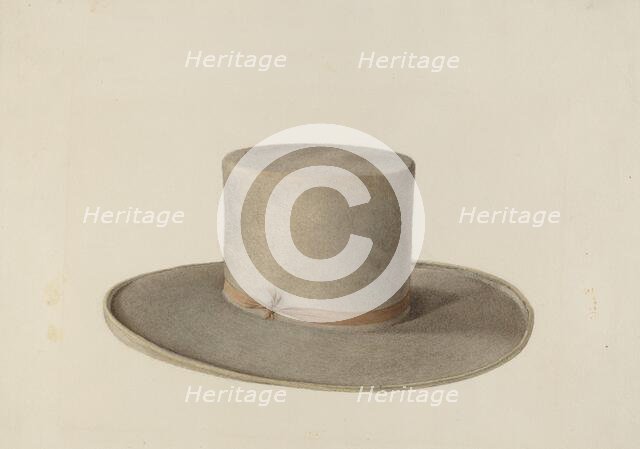 Shaker Man's Hat, c. 1936. Creator: Ingrid Selmer-Larsen.