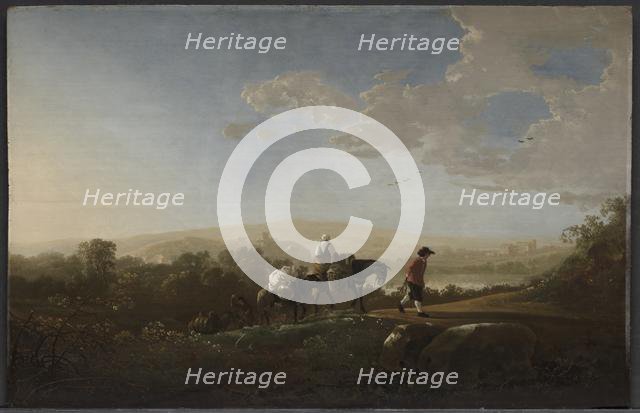 Travelers in Hilly Countryside, c. 1650. Creator: Aelbert Cuyp (Dutch, 1620-1691).