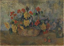 Basket with flowers, 1884. Creator: Gauguin, Paul Eugéne Henri (1848-1903).