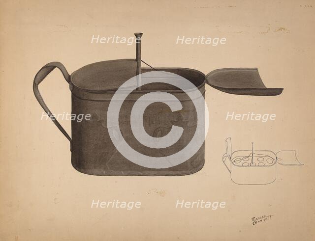 Tin Egg Boiler, c. 1938. Creator: Richard Barnett.