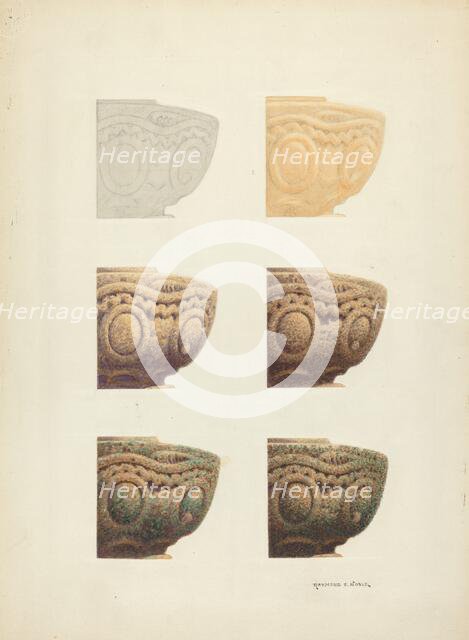 Technique Demo (Architectural Detail), 1935/1942. Creator: Raymond E. Noble.