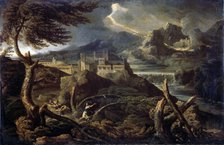 'Landscape with Lightning', 1660s. Artist: Gaspard Dughet