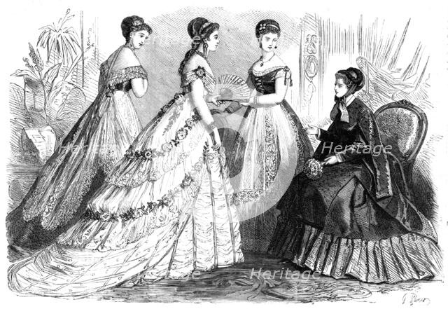 Paris fashions for February, 1868. Creator: Unknown.