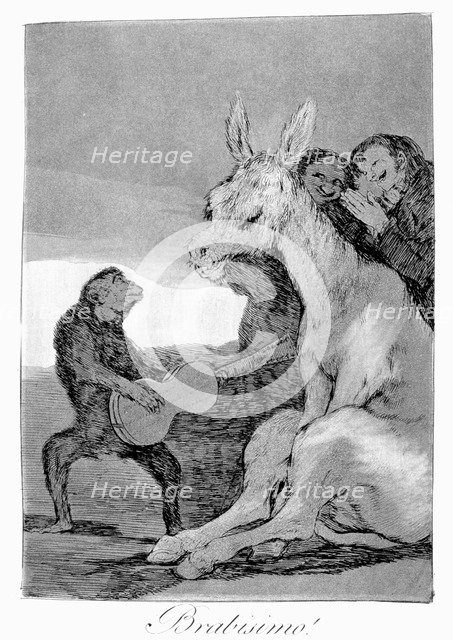 'Bravo! A caricature of musical evenings', 1799. Artist: Francisco Goya