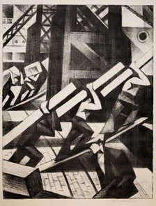 Loading the Ship, 1917. Creator: CRW Nevinson.