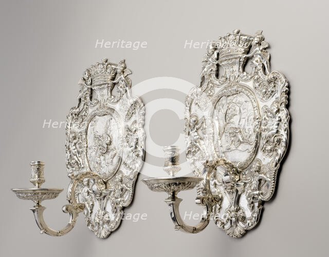 Pair Of Wall Sconces, 1730/31. Creator: Peter Archambo.