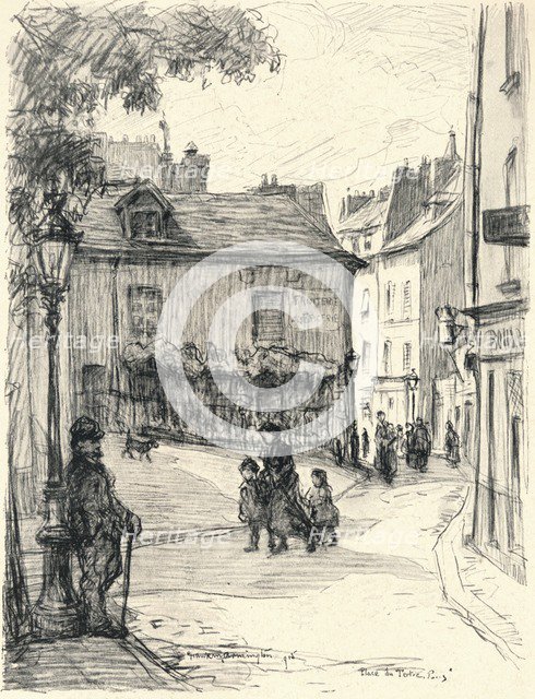 'Place du Tertre, Montmartre', 1915. Artist: Frank Milton Armington.