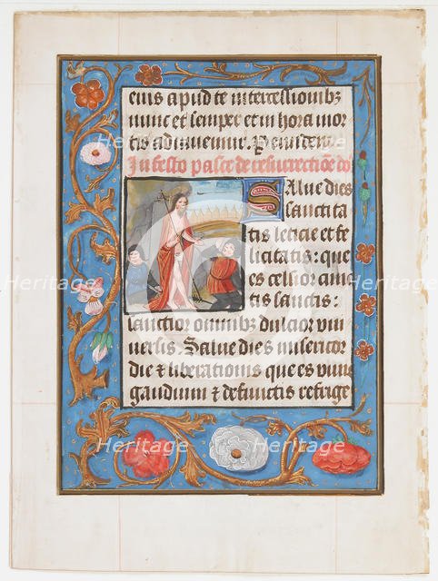 Manuscript Leaf with the Resurrection, from a Book of Hours, ca. 1500. Creator: Unknown.