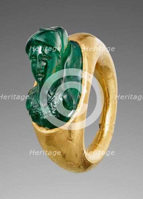 Cameo Gem with Minerva set into a Hollow Ring, 1st century A.D. Creator: Unknown.