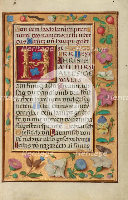 Decorated Text Page; Prayer Book of Cardinal Albrecht of Brandenburg, about 1525-1530. Creator: Unknown.