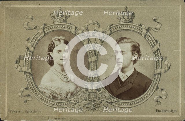 Grand Duke Nicholas Alexandrovich of Russia (1843-1865) and Princess Dagmar of Denmark, 1865. Creator: Hansen, Georg Emil (1833-1891).