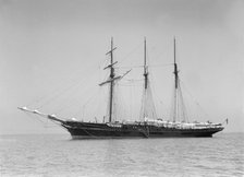 The 3 masted auxiliary schooner 'St George', 1911. Creator: Kirk & Sons of Cowes.