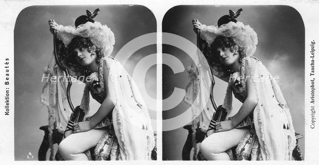 Portrait of a costumed woman, early 20th century.Artist: Aristophot