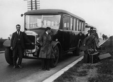 1928 Thornycroft bus with passengers. Creator: Unknown.