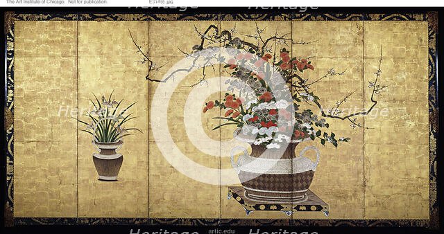 Baskets with Flowers of the Four Seasons, 19th century. Creator: Unknown.