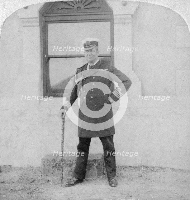 Captain Sir Edward Chichester, British naval officer, Cape Town, South Africa, 1900.  Artist: Underwood & Underwood