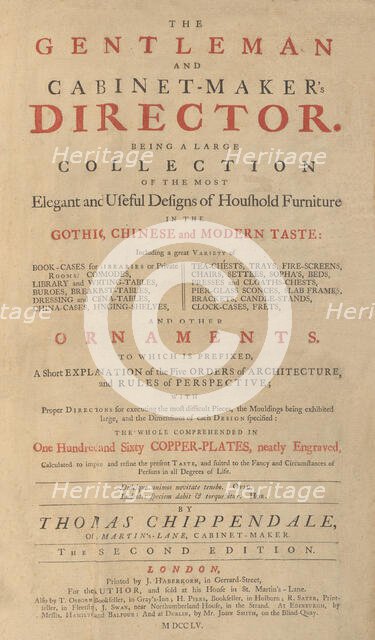 Gentleman and Cabinet-Maker's Director, 1755. Creators: Matthew Darly, Johann Sebastian Muller, Tobias Müller, Joseph Champion.