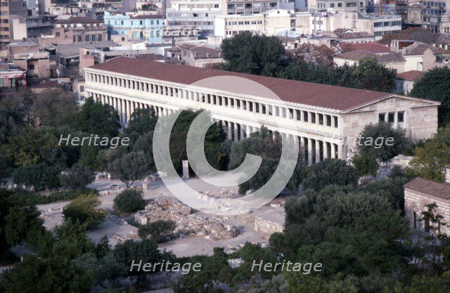 Stoa of Attalos, Athens built by Attalos II (153-138 BC), reconstructed 1953-1958, c20th century.  Artist: Unknown.