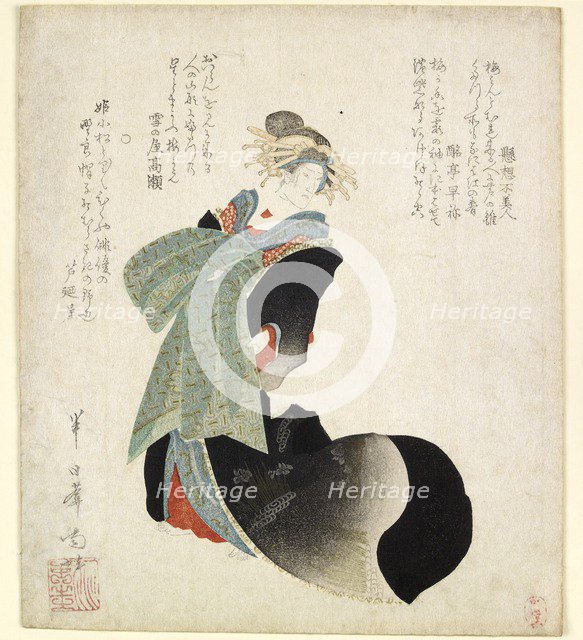 The actor Onoe Kikugoro III playing the part of a courtesan, 1827. Artist: Hannichian Nana.