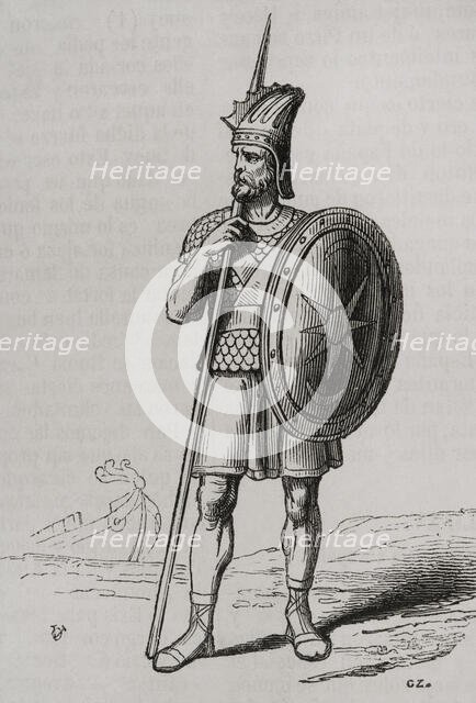 Phoenician warrior, 1852.  Creator: Unknown.