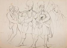 Study for a Group of Recruiting Soldiers in "A Scotch Fair", c1840s. Creator: John Phillip.
