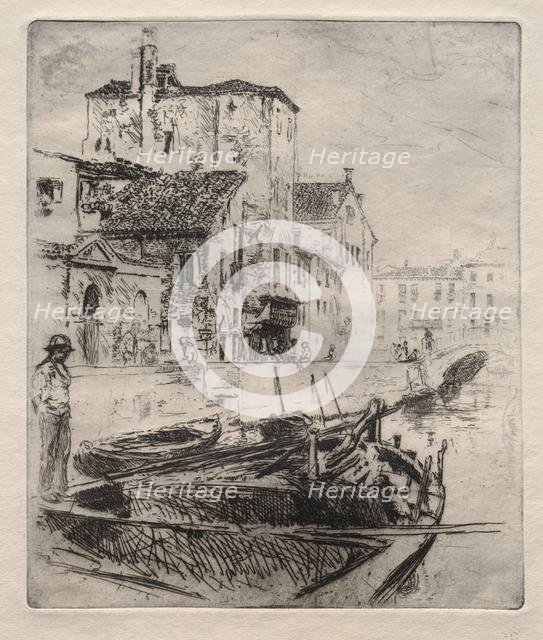 Venetian Canal and Boats, No. 8, 1800s. Creator: Robert Frederick Blum (American, 1857-1903).