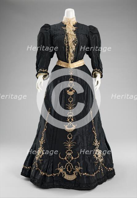 Dinner dress, French, 1890-95. Creator: Unknown.