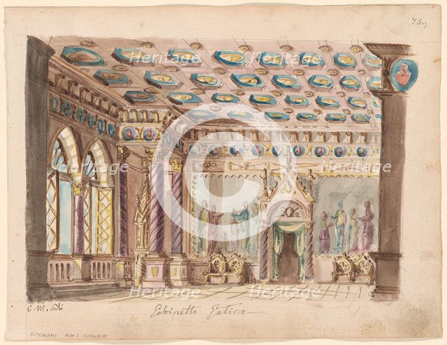 Set design for the Opera Ernani by Giuseppe Verdi.