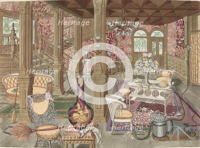 Stairway and Hall, Hotel Del Coronado, 1935/1942. Creator: Perkins Harnly.