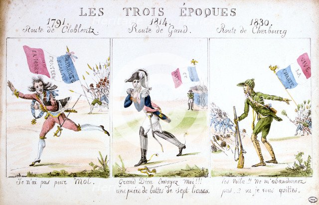'Les Trois Epoques', Revolution of 1830, Paris. Artist: Unknown