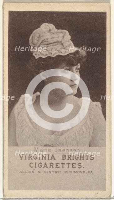 Marie Jaensen, from the Actresses series (N67) promoting Virginia Brights Cigarettes f..., ca. 1888. Creator: Allen & Ginter.