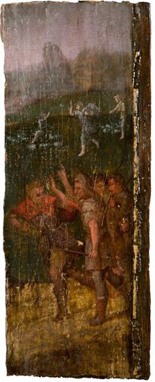 The Angel Appearing to Shepherds (in background), 1600. Creator: Unknown.