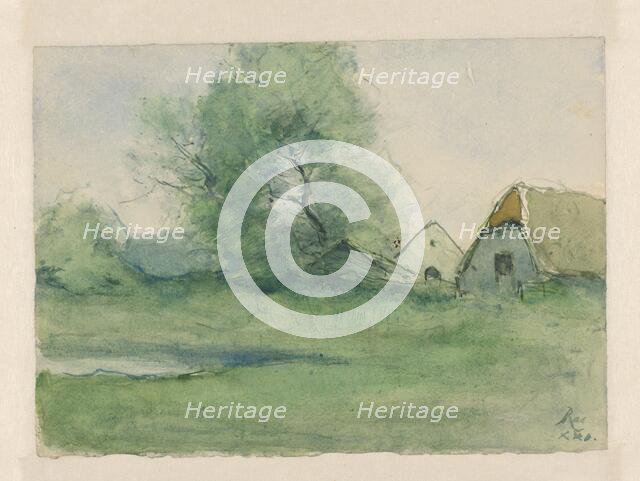 Farm with trees, 1921. Creator: Pieter H.J.J. Ras.
