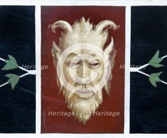 Detail of painted devil in the entrance lobby of Bankfield Museum, Halifax, West Yorkshire, c2010. Artist: Peter Williams.