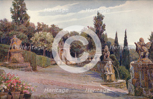 'Upper Terrace, Villa Imperiale, Genoa', 1900. Artist: George Samuel Elgood.