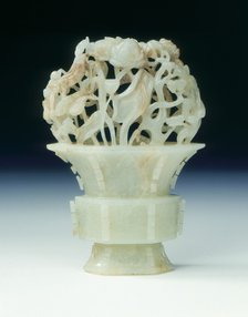 Jade gu shaped beaker, Southern Song-Yuan dynasty, China, 12th-14th century. Artist: Unknown