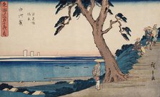 "Shirasuka: View at Shiomizaka Slope (Shirasuka, Shiomizaka fûkei)", between c1841 and c1842. Creator: Ando Hiroshige.
