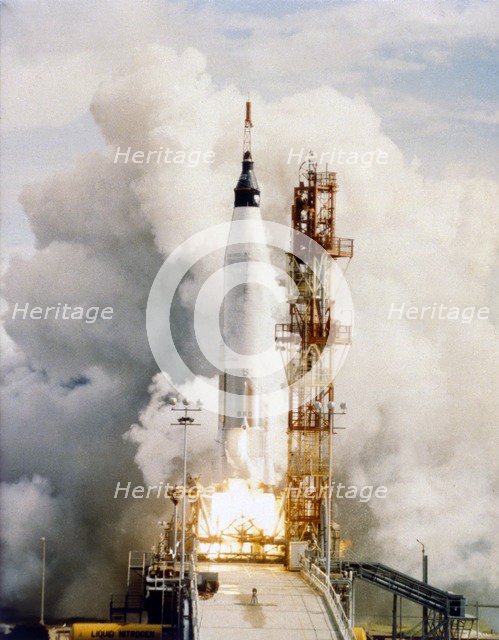 Launch of Mercury-Atlas 4, Cape Canaveral Air Force Station, Florida, USA, 13 September 1961. Creator: NASA.