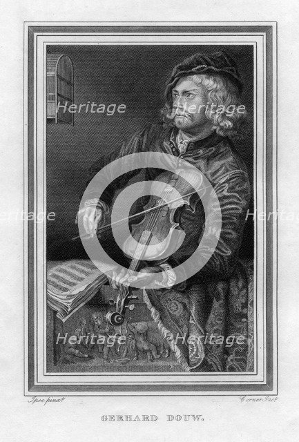 Gerrit Dou (1613-1675), Dutch painter, 1816.Artist: John Corner