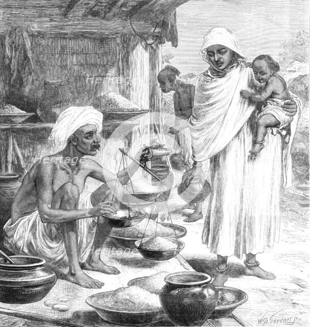 The Impending Famine in Bengal: a Bengalee beniah or grain-seller, 1874. Creator: William Biscombe Gardner.