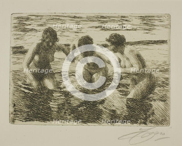 Against the Current, 1919. Creator: Anders Leonard Zorn.