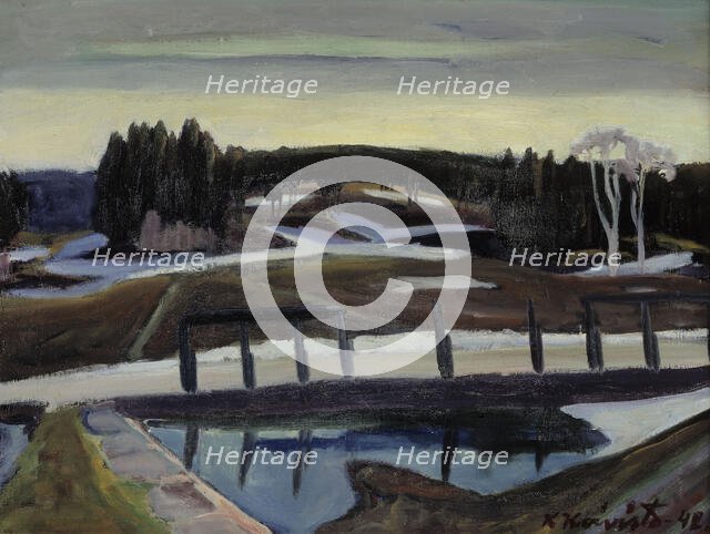 Early Spring in the Old Town, 1942. Creator: Kullervo Koivisto.